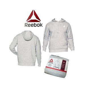 Reebok Gray Delta Logo Fleece Hoodie Sweatshirt